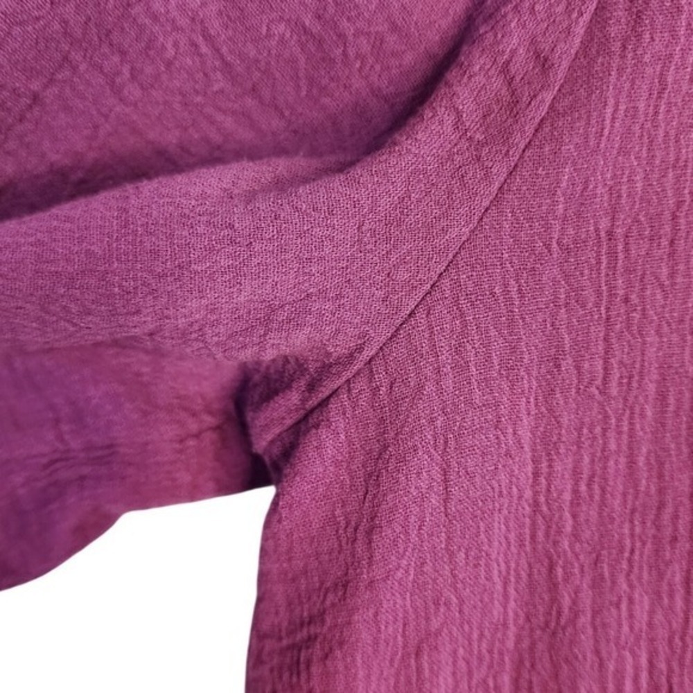 🔥5 for $20🔥Soft Surroundings Top M Purple 3/4 Sleeve Textured Comfy Casual - Picture 7 of 9